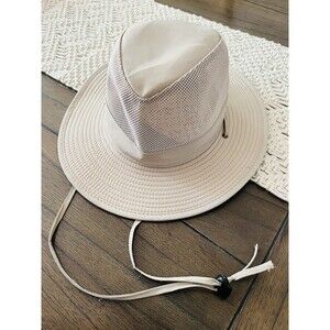 Dorfman Pacific DPC Mesh Safari Sun Boonie Hat Khaki Beige Wide Brim Men Large